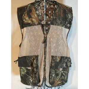 Game Winner Mens Mesh Hunting Vest Camo Zip Front Cargo Pockets XL